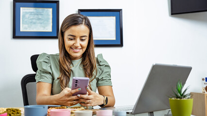 Nutritionist at work in a professional office setting