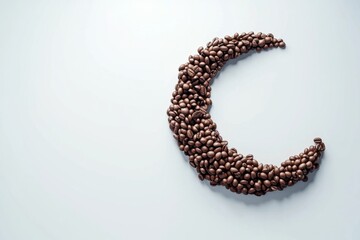 Coffee beans shaped like a crescent moon