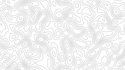 Abstract modern white and black topographic contour map wavy line, digital print terrain lines texture white background. 