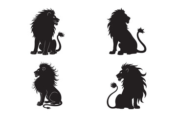 Royal Lion Silhouette Vector Set Majestic Animal Clipart Collection