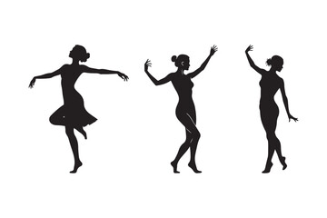 Female Dancer Silhouette Vector Elegant Ballet Pose Clipart for Dance Art Designs