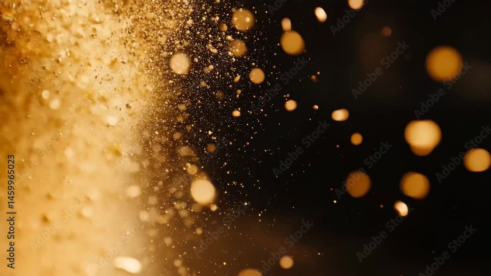 Leinwandbilder Defocused particles create a mesmerizing abstract background with golden hues, defocused abstract particles background (ing)