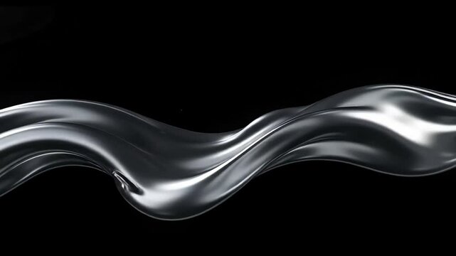 Liquid Metal Flowing Smoothly Dark Background Abstract Texture