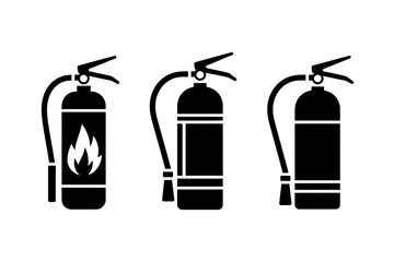 Fire extinguisher safety equipment emergency icons