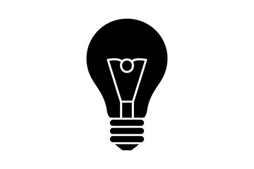 Black light bulb icon vector idea innovation lamp
