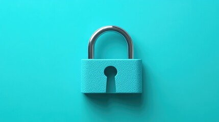 Fototapeta premium Turquoise Padlock with Silver Shackle