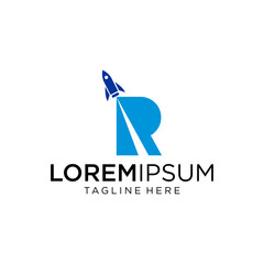 combining the letter R with rocket elements to highlight the strength and dynamics of the brand