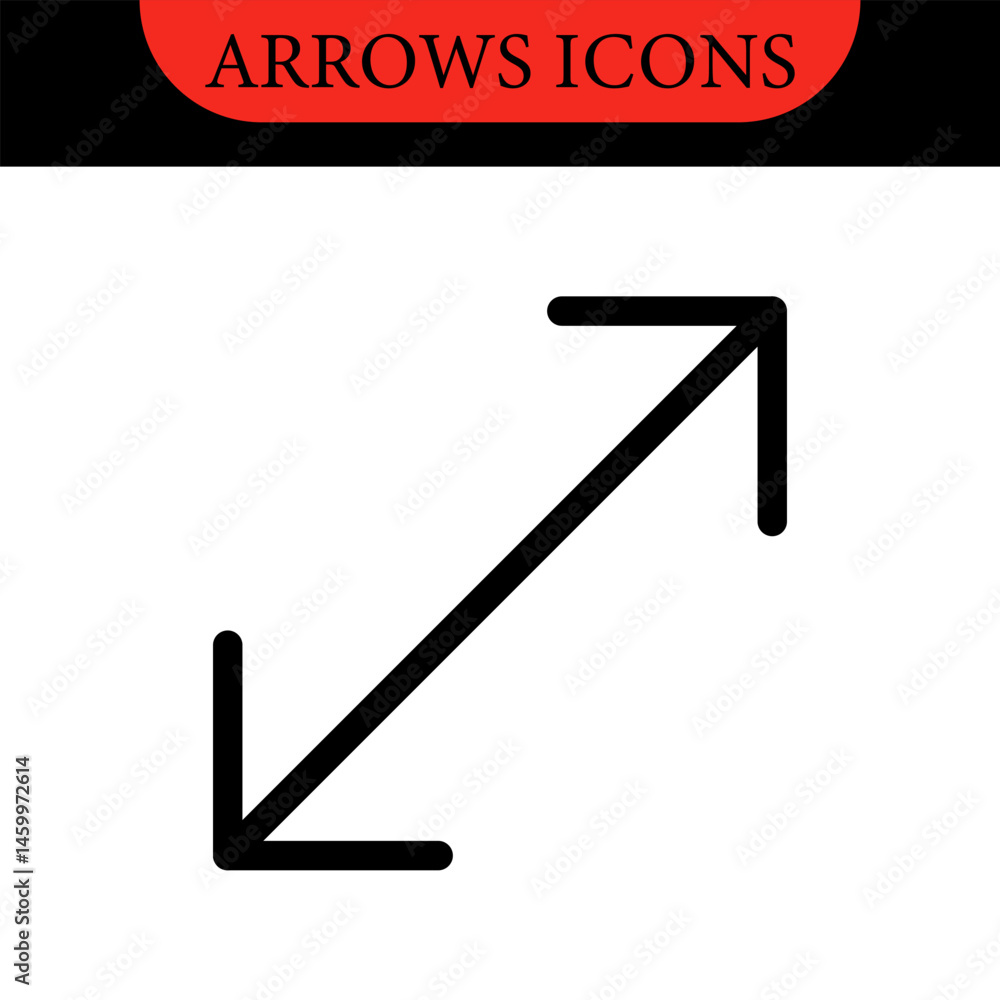 Poster arrows big black set of web icons in line style. arrow collection signs for web and mobile app. arro
