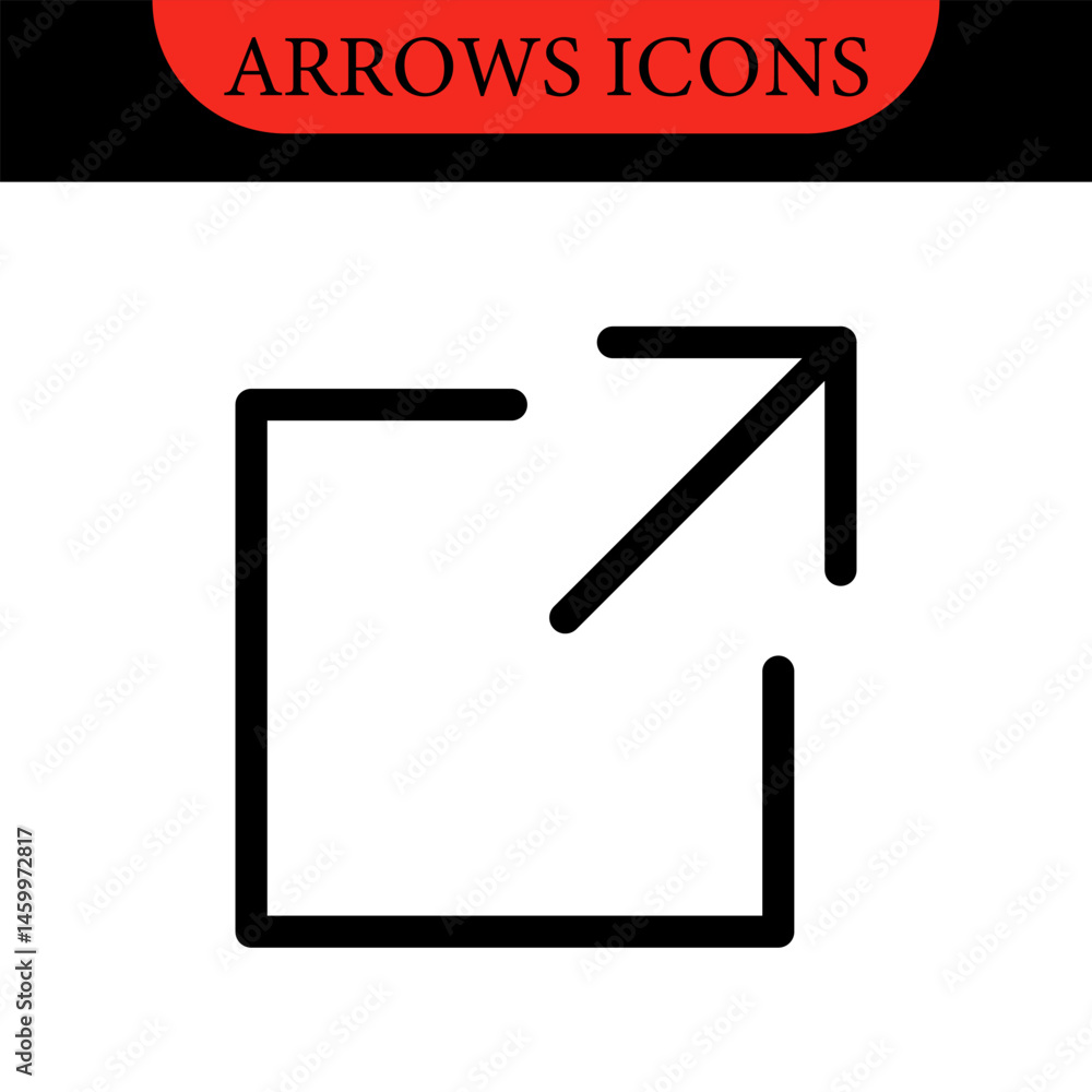 Poster arrows big black set of web icons in line style. arrow collection signs for web and mobile app. arro