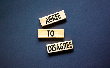 Agree to disagree symbol. Concept words Agree to disagree on beautiful wooden block. Beautiful...