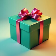 Obraz premium Colorful metallic strips adorn gift box, tinsel accents , silver, present, decoration