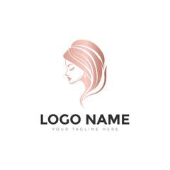 Rose Gold Woman Logo Design