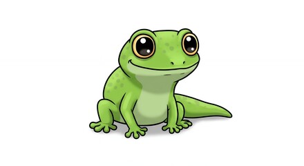 Obraz premium Smiling cartoon frog illustration