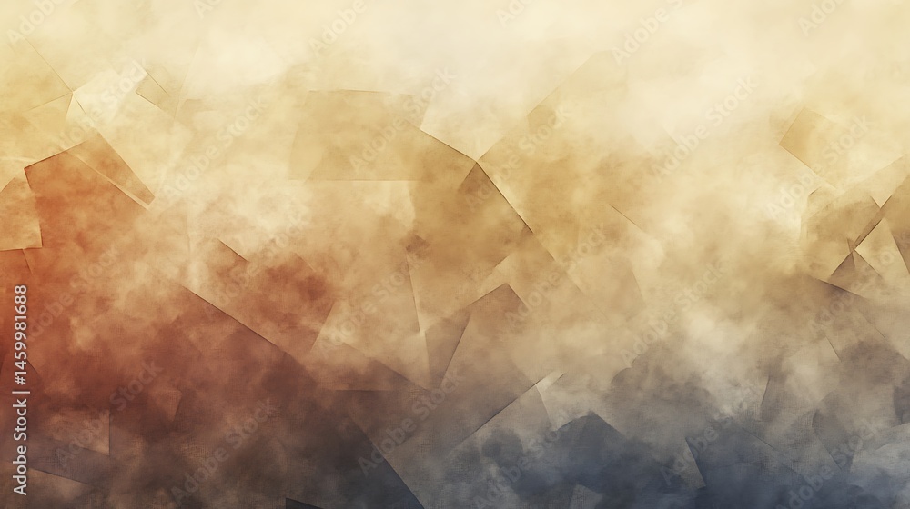 Aufkleber abstract and serene watercolor background with geometric layers and warm hues diffusing