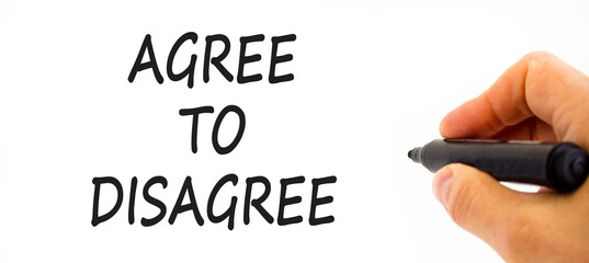Agree to disagree symbol. Concept words Agree to disagree on beautiful white paper. Beautiful white...