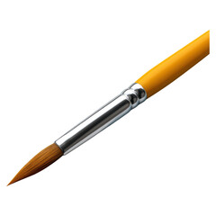 Naklejka premium High-Quality Artist Brush with Bright Yellow Handle for Painting and Creative Projects, isolated on transparent background.