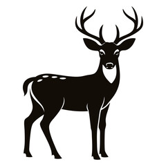 Obraz premium White-tailed Deer Silhouette Minimalist Vector for Forest Lovers and Designers