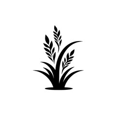 Abstract Minimalist Plant Illustration in Black and White