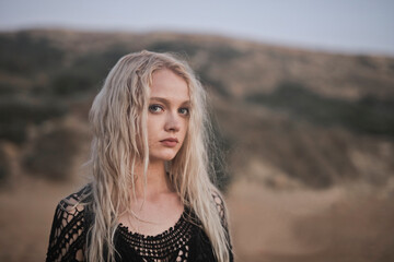 portrait of a young woman on the beach