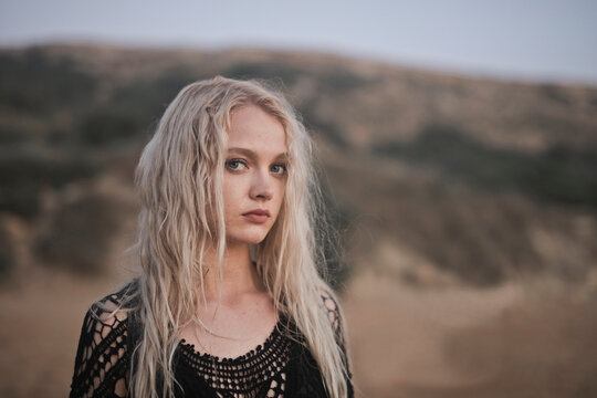 portrait of a young woman on the beach