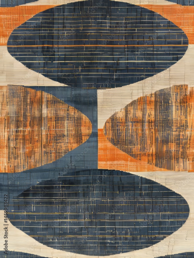 Poster the texture of the lines adds depth and character to the overall pattern, which has a retro, handcra
