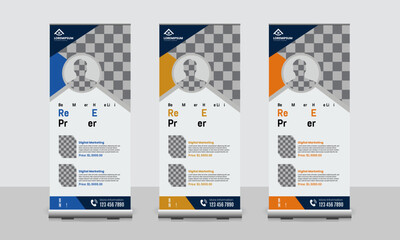 Real estate roll-up banner design template