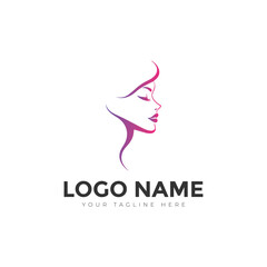 Elegant Woman Face Logo Design Minimalist Beauty Salon Branding