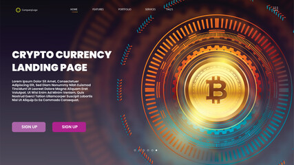 Cryptocurrency landing page, cryptocurrency landing page