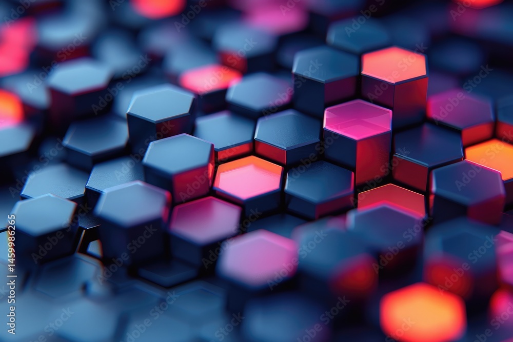 Poster close-up view of a complex, geometric hexagon pattern.