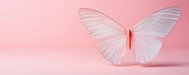 Obraz premium Pink Butterfly Abstract on Pink Background, Butterfly , Design