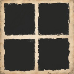 Obraz premium Vintage empty black torn poster overlay texture background. Grunge torn edges with blank space for text. Ancient paper with rough edges. Perfect graphic resource for retro design.