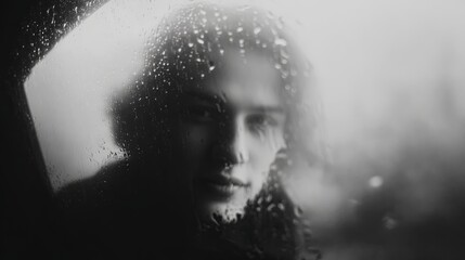 Woman Looking Out Window