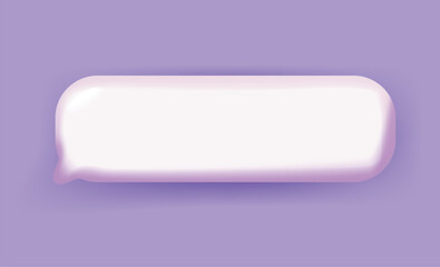 Vector 3D speech bubble on purple background