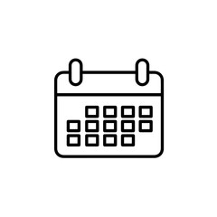 Simple calendar icon. Minimalist calendar design for scheduling appointments and events. Clean line art illustration perfect for website design, mobile app interface, or school planner. This simple ca