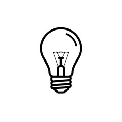 Simple lightbulb icon. Classic light bulb illustration represents idea or inspiration. This light bulb image is perfect for educational materials, school projects, and presentations related to new ide