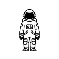 Obraz premium Astronaut in spacesuit, detailed illustration of space explorer, complete with helmet and equipment, perfect for educational materials. This astronaut graphic is ideal for school projects, science tex