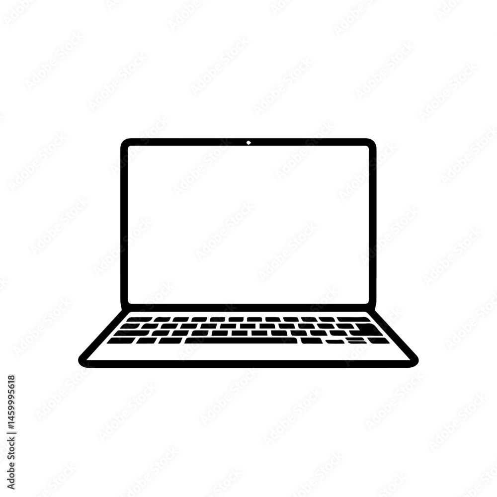 Aufkleber laptop computer screen mockup for online learning. simple laptop with blank screen ideal for educati