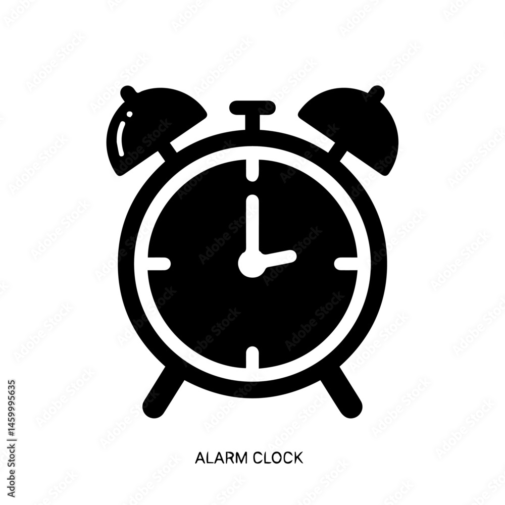Poster classic alarm clock icon design. simple alarm clock illustration perfect for website or app interfac