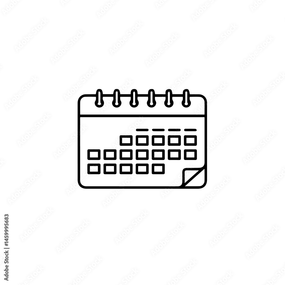 Poster simple calendar icon for scheduling. this minimalist calendar design is perfect for planning appoint