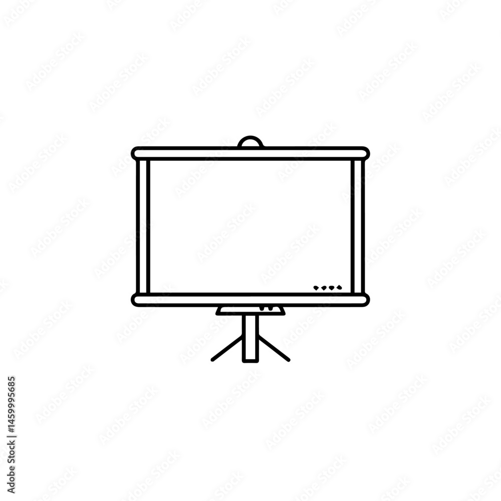 Aufkleber simple presentation screen on tripod stand. clean presentation screen for school or university prese