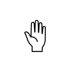 Fototapeta premium Simple hand icon showing five fingers. Open palm hand illustration for educational materials. This simple hand graphic is perfect for school projects and university presentations.