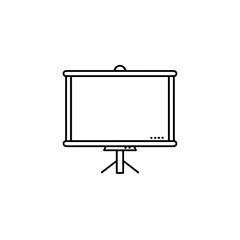Simple presentation screen on tripod stand.  Clean presentation screen for school or university presentations. This simple presentation screen is perfect for educational materials, presentations for s