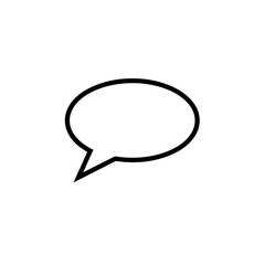 Simple speech bubble graphic for communication. Blank speech bubble design perfect for conversations.  Empty speech bubble suitable for presentations and website design. This simple speech bubble is i