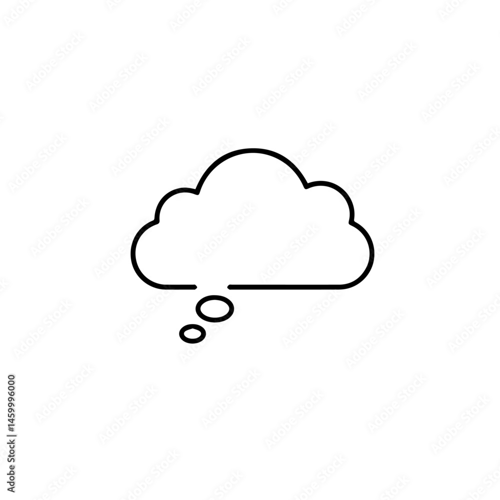 Poster thought cloud outline design for brainstorming and ideas
