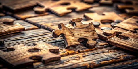 The Missing Piece of the Puzzle A Close-Up View of a Single Wooden Puzzle Piece, Symbolic of the Connection and Completeness that Comes with Finding What's Missing