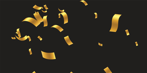 Golden Confetti on Black Background with Glamorous Glitter: A Stylish Design for Holiday Event Promotions. Glamour falling glitter. New year wallpaper .brochure template. Cover texture design.