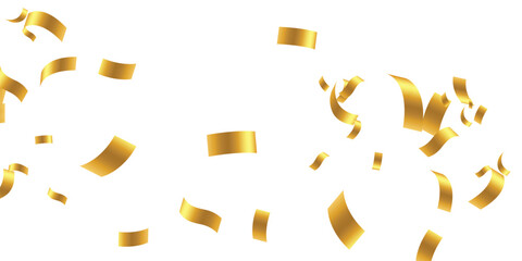 Luxury vector Golden confetti isolated on white background. Scatter gradient with gold confetti on dark backdrop. Glamour falling glitter. New year wallpaper .brochure template. Cover texture design.
