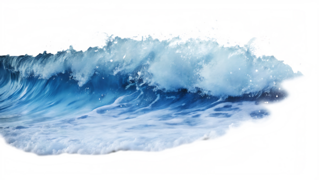 sea wave isolated on white background PNG - Powered by Adobe