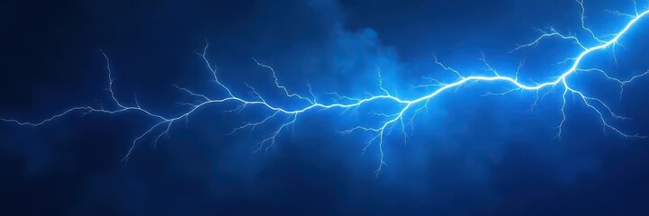 Fototapeta premium Abstract blue electric bolt, vibrant energy surge , glow, speed, flash