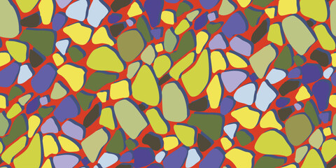 Seamless Vector Pattern with Colorful Abstract Shapes